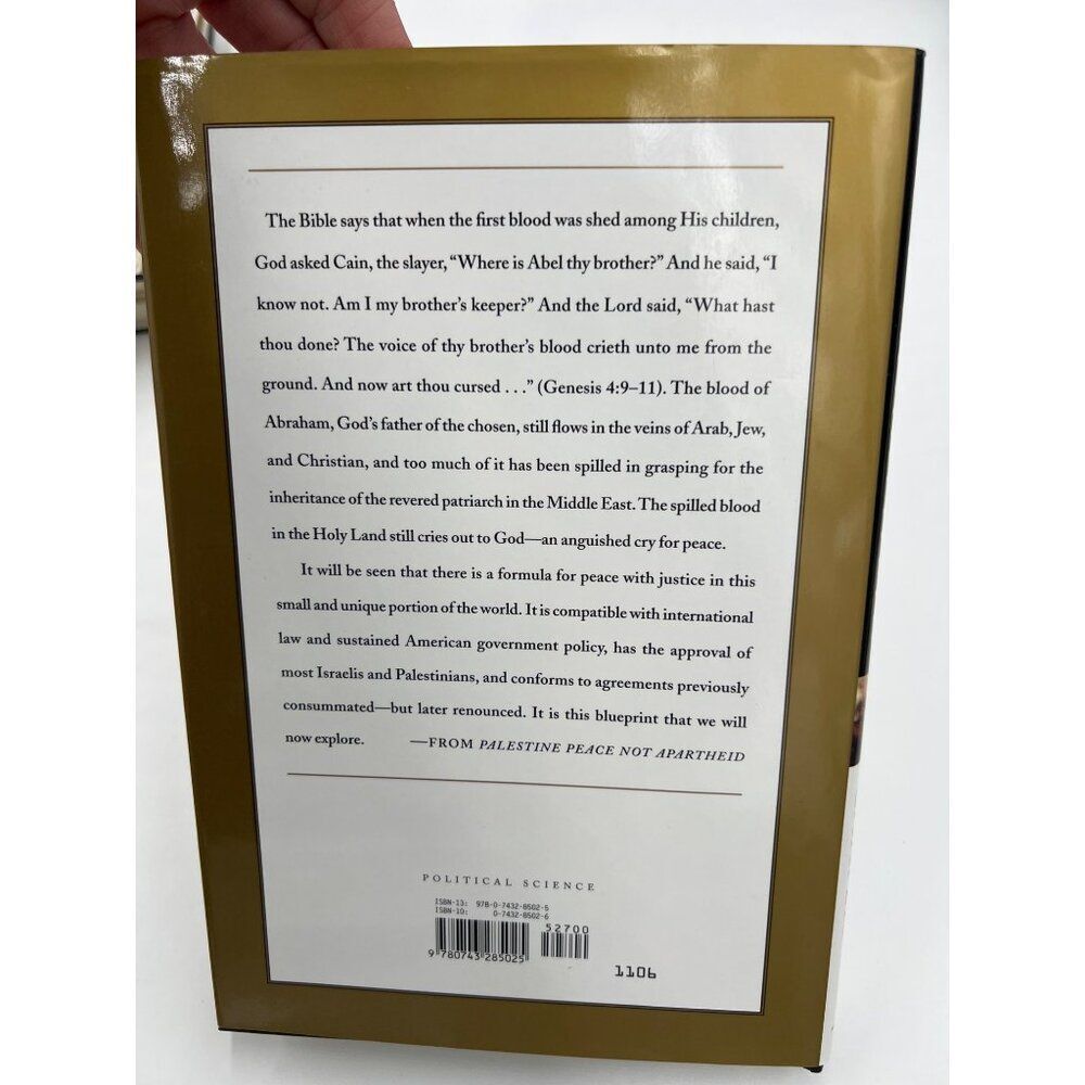 Jimmy Carter Signed Full Name Book Palestine Peace Not Apartheid JSA COA Rare - Picture 5 of 9